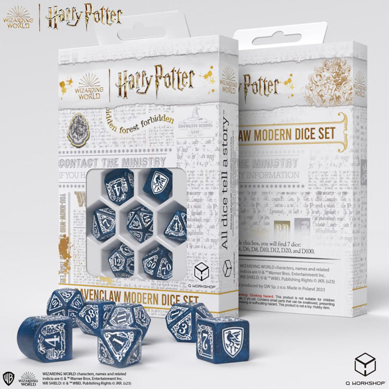 Q-Workshop: Ravenclaw Blue/White 7-Die Set Dice & Gaming Accessories Q Workshop
