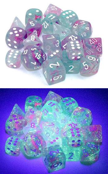 Chessex: 36Ct D6 Dice Set Luminary Nebula - Wisteria/White (12mm) Dice & Gaming Accessories Chessex