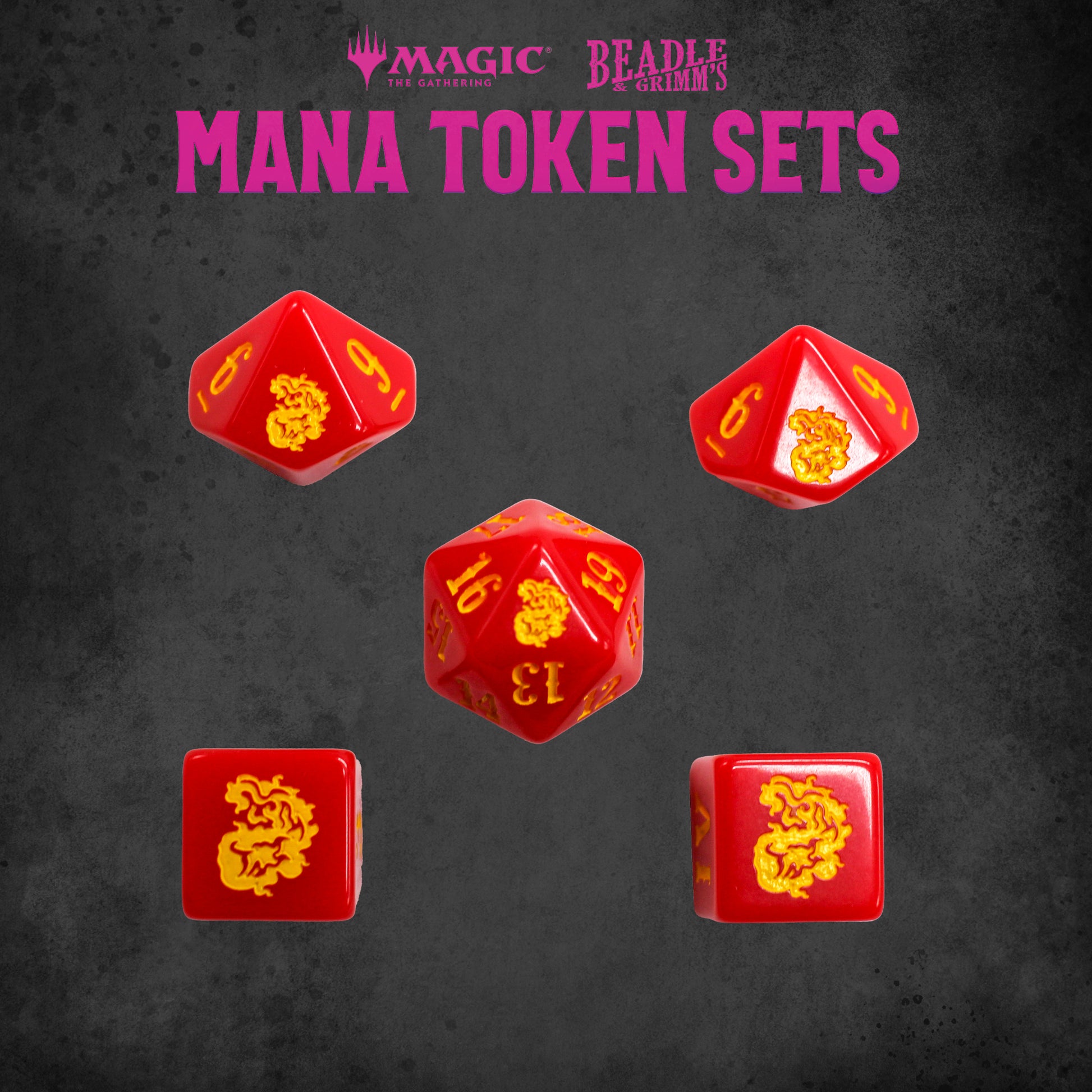 Beadle & Grimm's: Token Set MTG Red Mana Dice & Gaming Accessories Beadle & Grimm's
