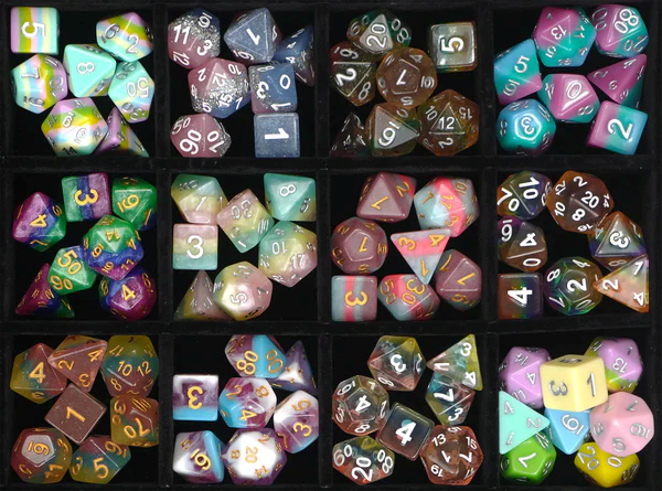 1985 Games: Daniel Quasar Collab Pride Mystery 7-Die Dice Set w/Pin