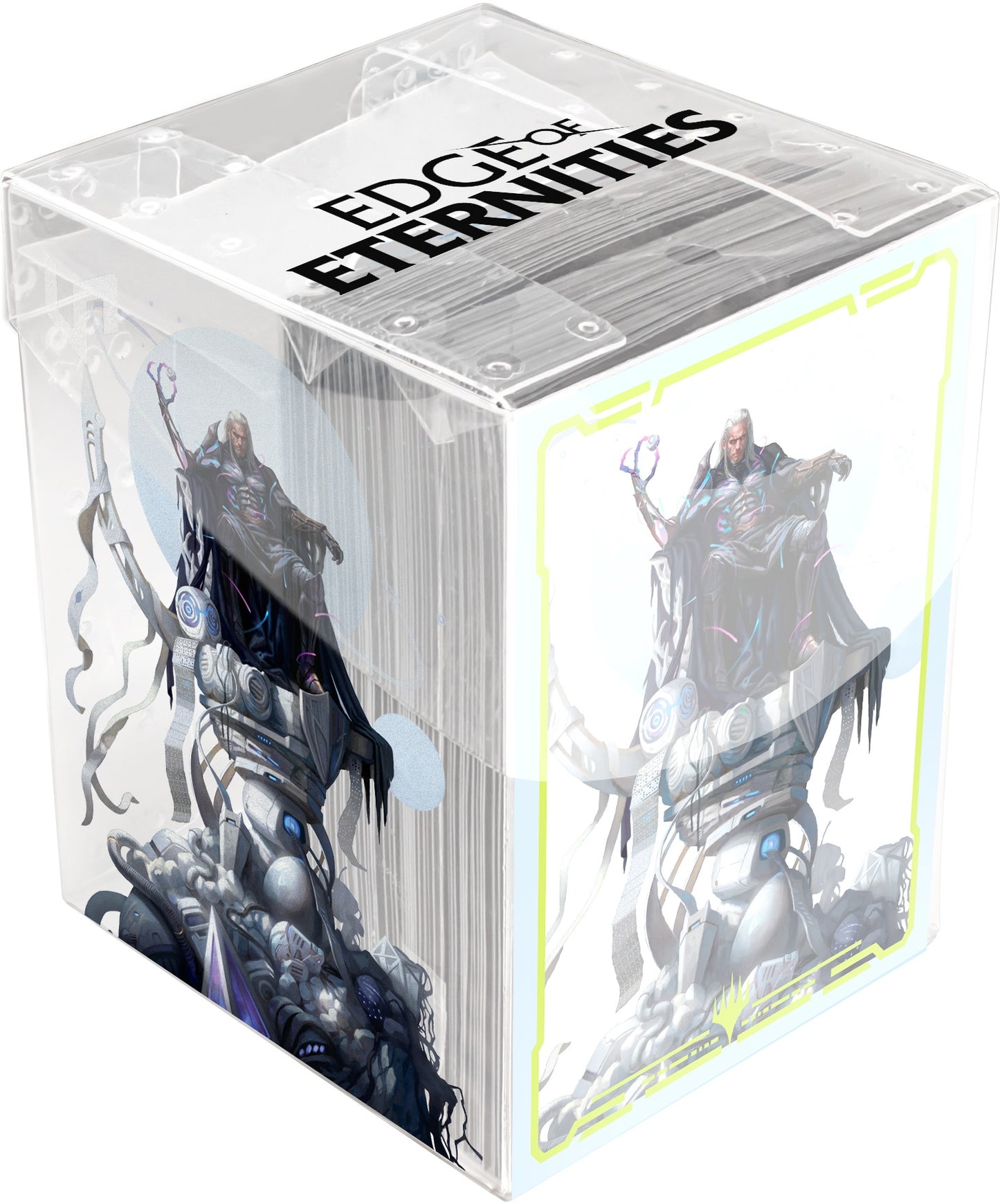 Ultra Pro: Clear Deck Box 100+ & Art Sleeves 100Ct - "Tezzeret, Cruel Captain - Triumphant" MTG Edge of Eternities Card Sleeves Ultra Pro