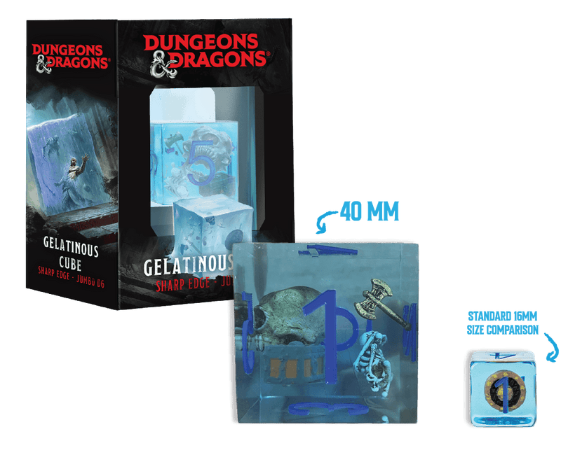 FanRoll: Jumbo D6 Die - Gelatinous Cube (40mm) Dice & Gaming Accessories Metallic Dice Games