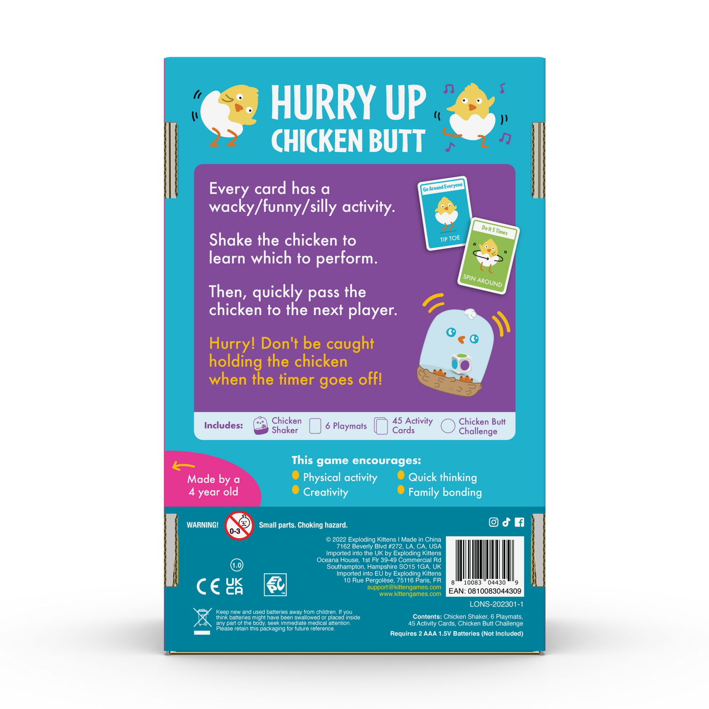 Hurry Up Chicken Butt Board Games Exploding Kittens   