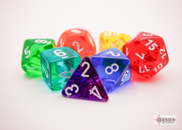 Chessex: Translucent Nostalgia Beginner 7-Die Set Dice & Gaming Accessories Chessex