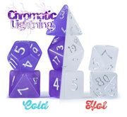 Mighty Tiny Dice: "Chromatic Lightning" 7-Die Dice Set 12mm Dice & Gaming Accessories Gate Keeper Games