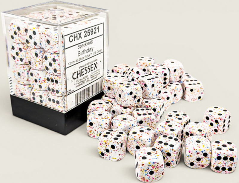 Chessex: 36Ct D6 Dice Set Speckled - Birthday (12mm)