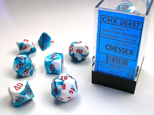 Chessex: Astral Blue-White/Red Gemini