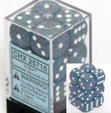 Chessex: 12Ct D6 Dice Set Speckled - Sea (16mm) Dice & Gaming Accessories Chessex