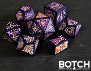Botch Dice: 7-Die RPG Dice Set - "Arcane Assault" Dice & Counters Botch Dice