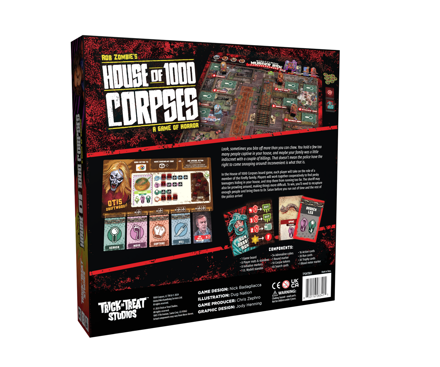 Rob Zombie's House of 1000 Corpses: A Game of Horror Board Games Trick or Treat Studios