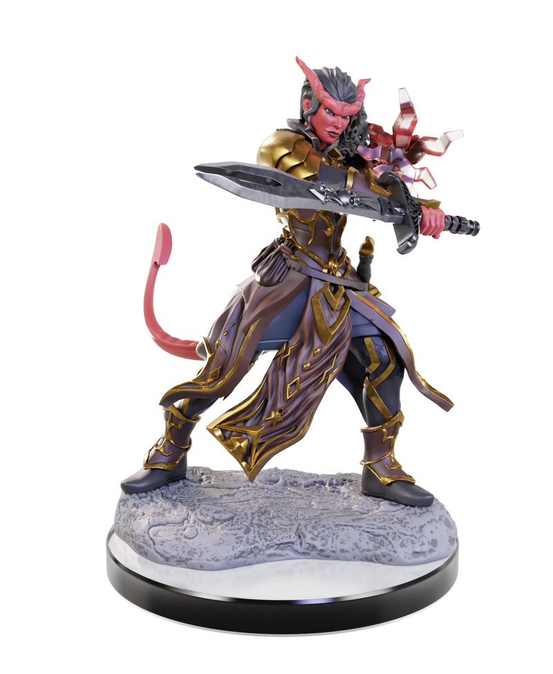 D&D Nolzur's Marvelous Miniatures: W22 Tiefling Warlocks Unpainted Miniatures WizKids