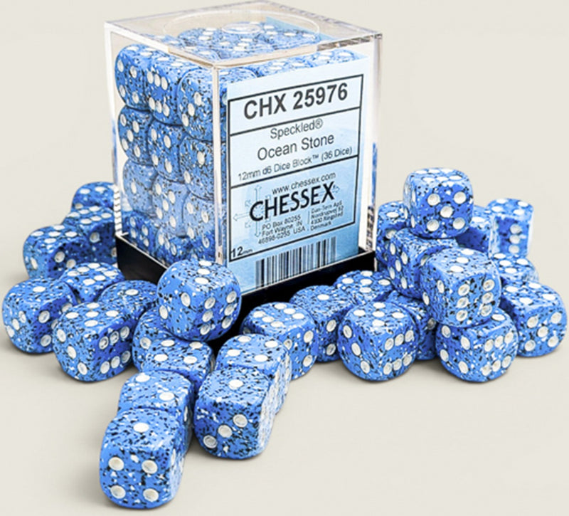 Chessex: 36Ct D6 Dice Set Speckled - Ocean Stone (12mm)