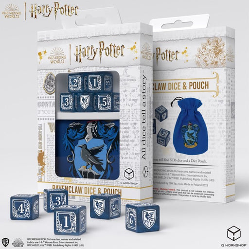 Q-Workshop: Ravenclaw 5Ct D6 and Pouch Dice & Gaming Accessories Q Workshop