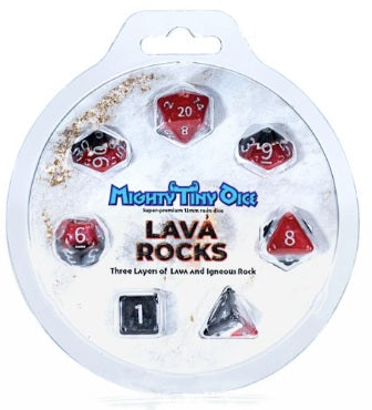 Mighty Tiny Dice: "Lava Rocks" 7-Die Dice Set 12mm Dice & Gaming Accessories Gate Keeper Games