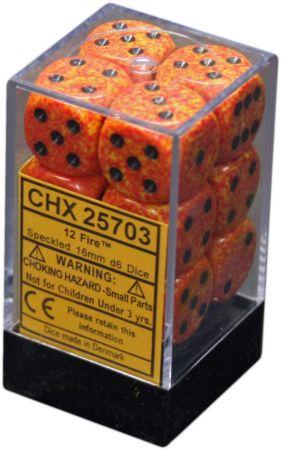 Chessex: 12Ct D6 Dice Set Speckled - Fire (16mm) Dice & Gaming Accessories Chessex