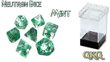 Gate Keeper Games: "Mint” Neutron Dice 7-Die Set Dice & Gaming Accessories Gate Keeper Games