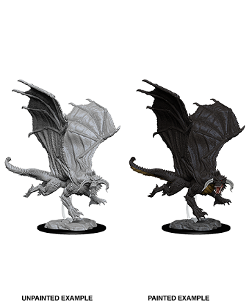D&D Nolzur's Marvelous Miniatures: W8 Young Black Dragon Unpainted Miniatures WizKids