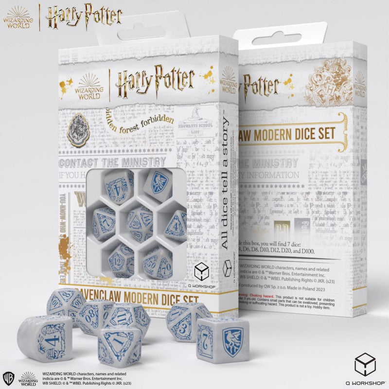 Q-Workshop: Ravenclaw White/Blue 7-Die Set Dice & Gaming Accessories Q Workshop