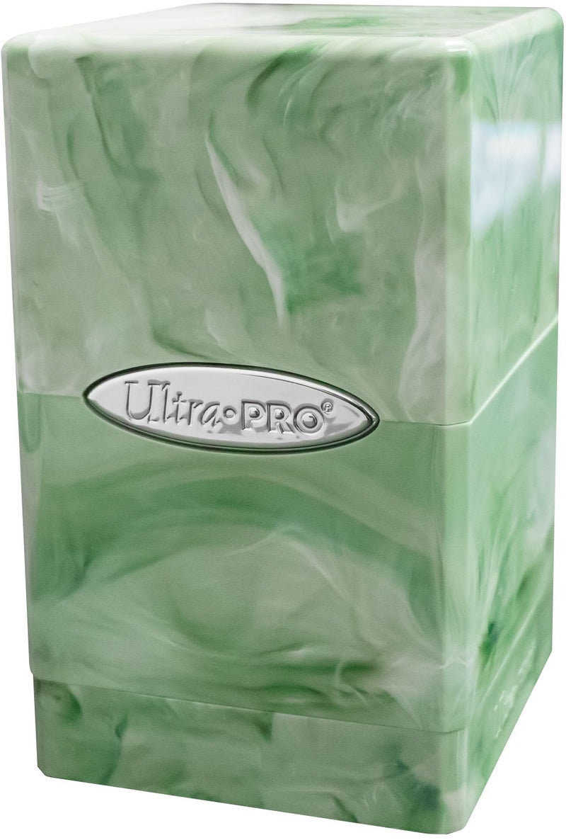 Ultra Pro: Satin Tower - Marble Lime Green/White Deck Boxes & Storage Ultra Pro