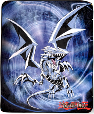 Fleece Throw Blanket: Yu-Gi-Oh! Blue-Eyes White Dragon Full Art 45"x60" Toys & Plushes Toynk Toys