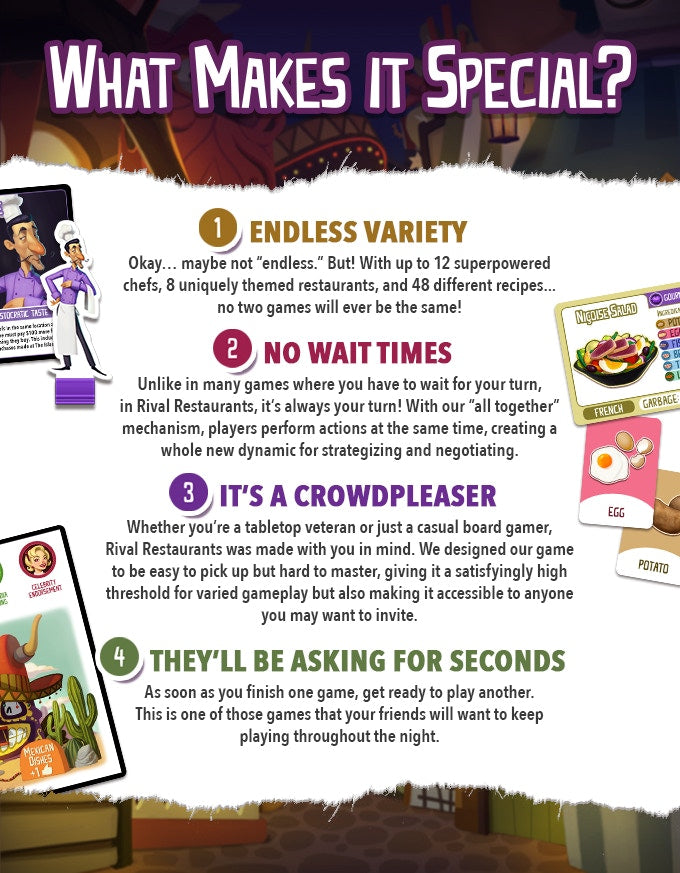 Rival Restaurants Board Games Gap Closer Games