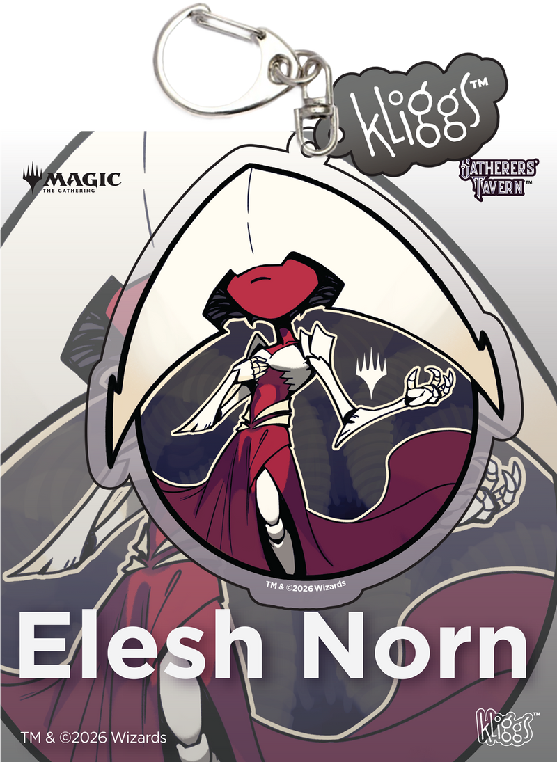 [PREORDER Q1] Gatherer's Tavern: Kliggs Acrylic Keychain - "Elesh Norn, Mother of Machines" MTG Phyrexia Misc Gatherer's Tavern