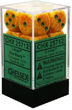Chessex: 12Ct D6 Dice Set Speckled - Lotus (16mm) Dice & Gaming Accessories Chessex