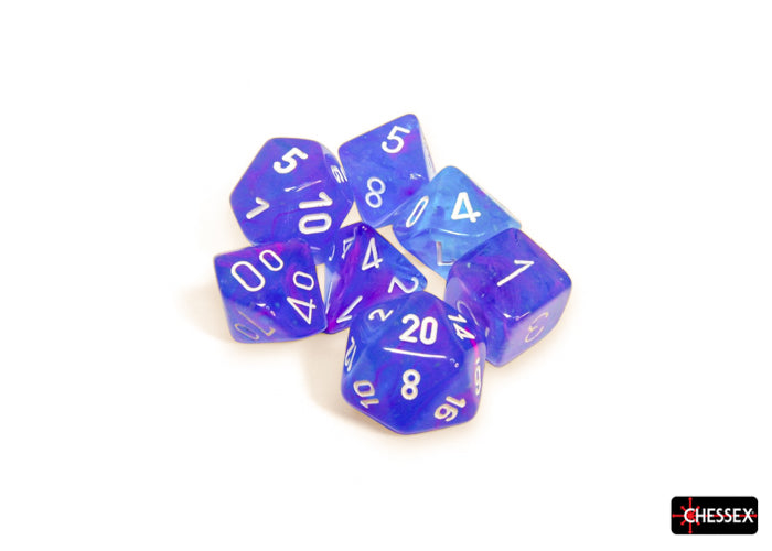 Chessex: 7-Die Set Luminary Nebula - Aura/White Dice & Gaming Accessories Chessex