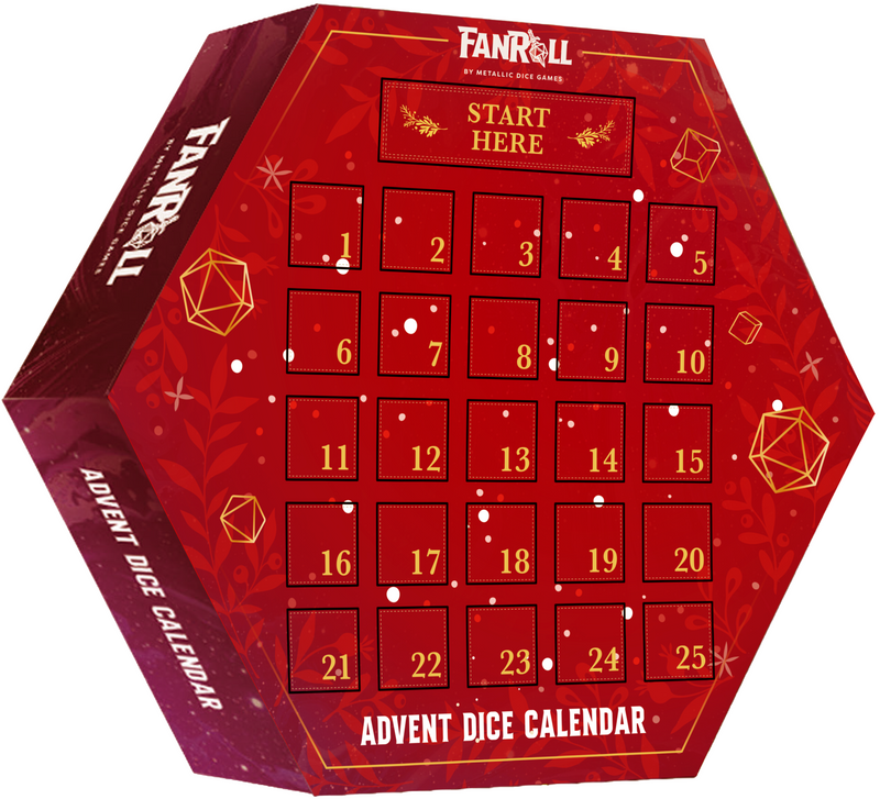 FanRoll: Advent Dice Calendar (2024) Board Games Metallic Dice Games   