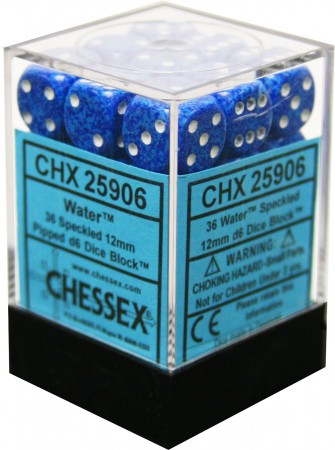 Chessex: 36Ct D6 Dice Set Speckled - Water (12mm) Dice & Gaming Accessories Chessex