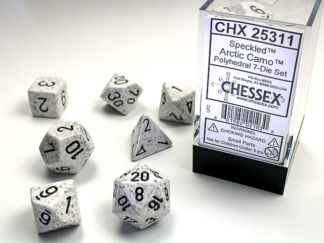 Chessex: Arctic Camo Speckled 7-Die Set Dice & Gaming Accessories Chessex