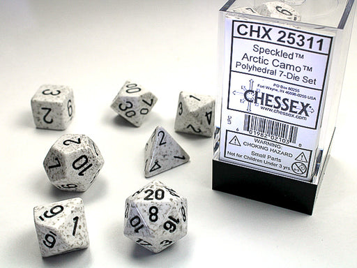 Chessex: Arctic Camo Speckled 7-Die Set Dice & Gaming Accessories Chessex