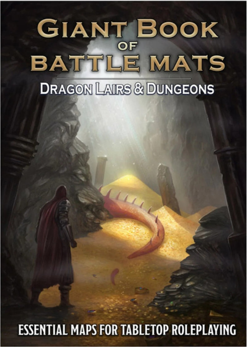 Giant Book Of Battle Mats: Dragon Lairs & Dungeons Tabletop RPGs Loke Mats