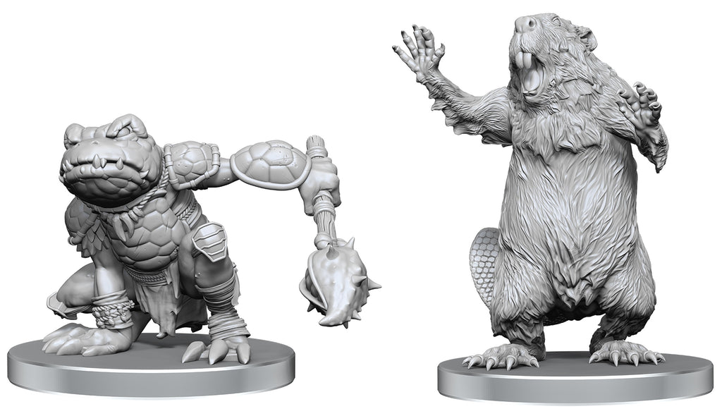 Pathfinder Battles Miniatures: W26 Boggard Scout & Castoroides RPG Miniatures WizKids