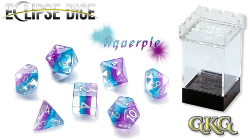 Gate Keeper Games: "Cyanethyst” Eclipse Dice 7-Die Set Dice & Gaming Accessories Gate Keeper Games
