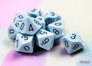 Chessex: Pastel Blue/Black Opaque 10D10 Dice Set Dice & Gaming Accessories Chessex