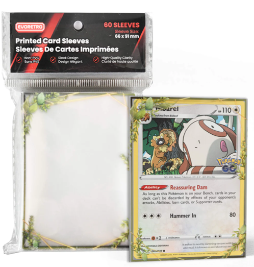 Evoretro: Standard Size Bordered Sleeves - Leaf Grove Frame 60Ct Card Sleeves Evoretro