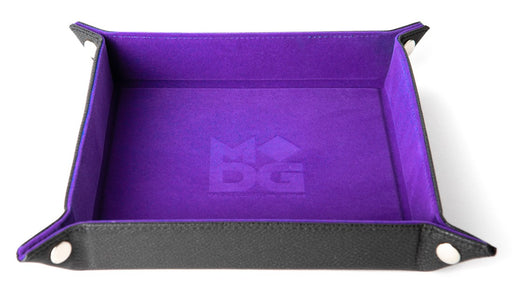 FanRoll: Fold Up Dice Tray - Purple Velvet w/PU Leather Dice & Gaming Accessories Metallic Dice Games