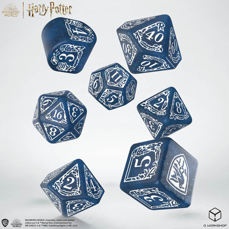 Q-Workshop: Ravenclaw Blue/White 7-Die Set Dice & Gaming Accessories Q Workshop