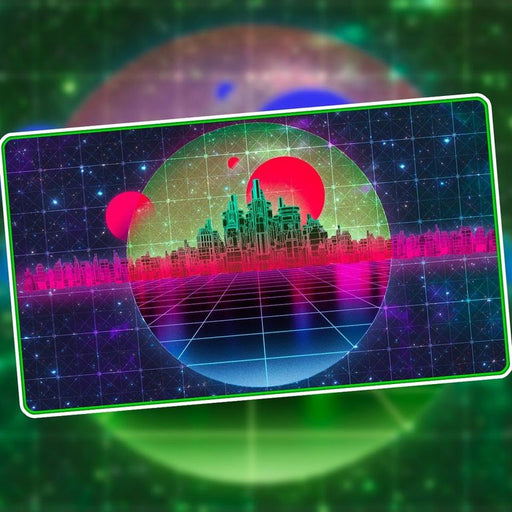 Infinite Black: Premium Stitched-Edge Playmat - "Retrowave Forest" Playmats Infinite Black
