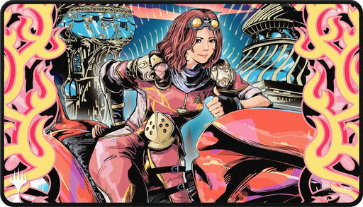 Ultra Pro: Black Stitched Playmat - "Chandra, Spark Hunter" MTG Aetherdrift Playmats Ultra Pro