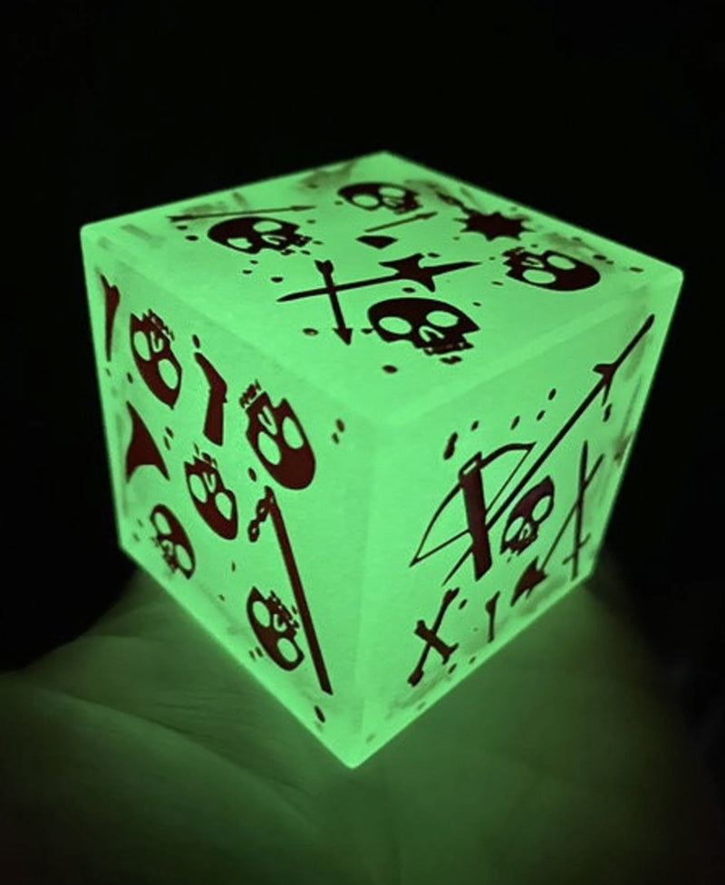 Severed Books: Massive D6 Die/Miniature - Glow in the Dark Gelatinous Cube (50mm) Dice & Gaming Accessories Severed Books