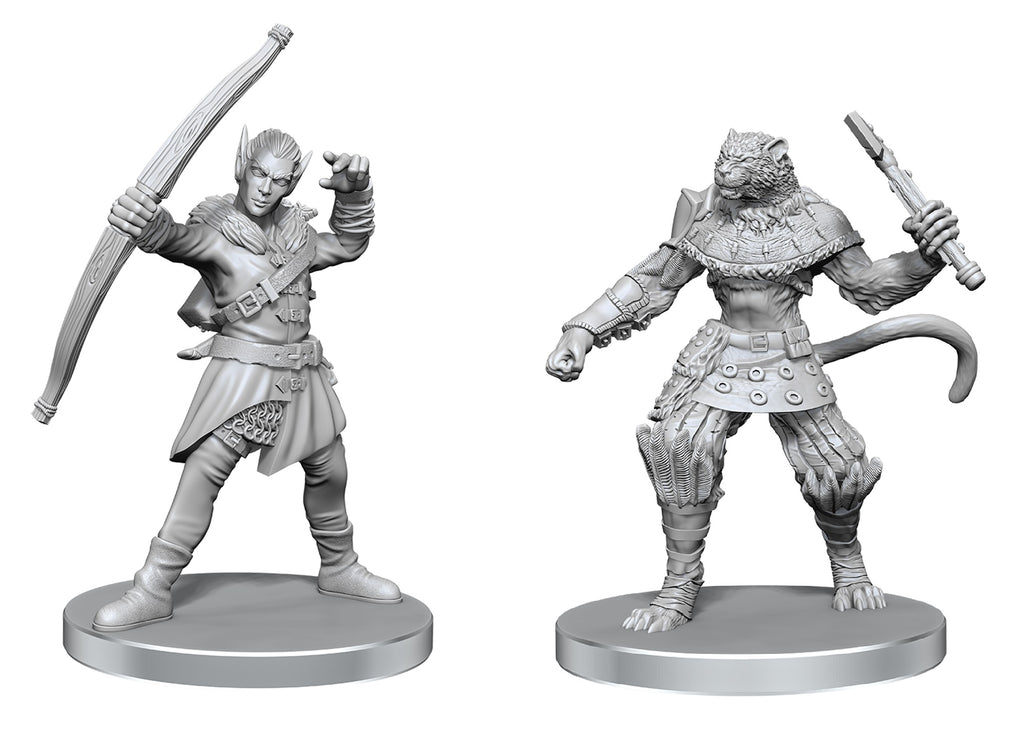 Pathfinder Battles Miniatures: W26 Elf Hunter & Catfolk Bandit RPG Miniatures WizKids