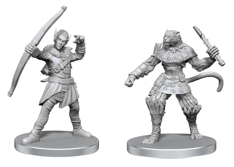 Pathfinder Battles Miniatures: W26 Elf Hunter & Catfolk Bandit RPG Miniatures WizKids