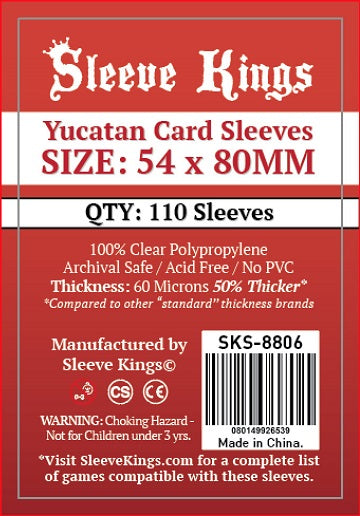 Sleeve Kings: Yucatan Sleeves 54mm x 80mm 110Ct Card Sleeves Sleeve Kings