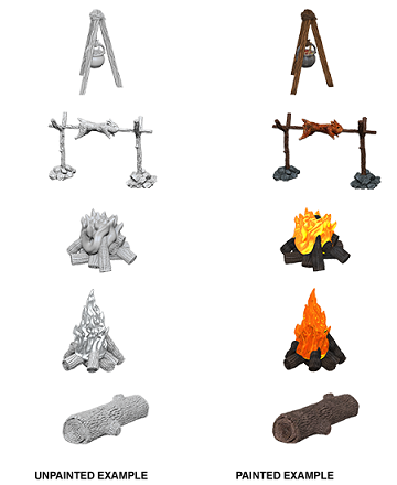 D&D Nolzur's Marvelous Miniatures: W10 Camp Fire/Sitting Log Unpainted Miniatures WizKids