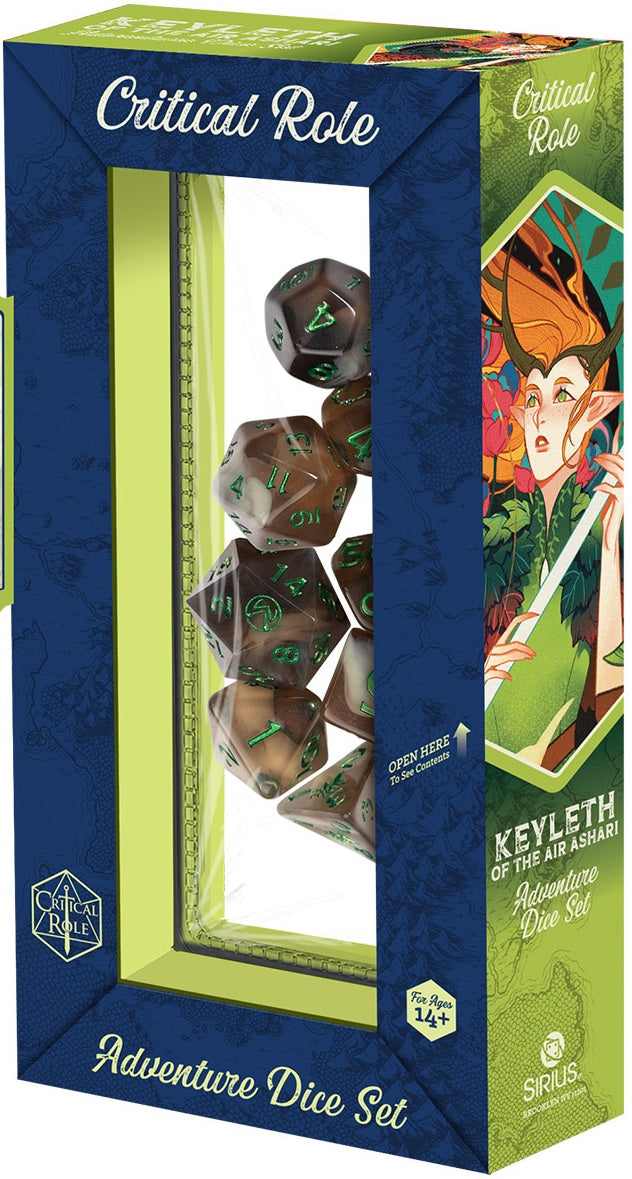 Sirius Dice: 7-Die Adventure Dice Set - "Keyleth" Vox Machina Dice & Gaming Accessories Sirius Dice