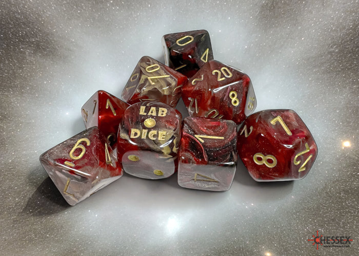 Chessex: 7-Die Set Lab Dice Borealis - Cosmos/Gold Dice & Gaming Accessories Chessex