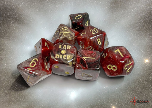 Chessex: 7-Die Set Lab Dice Borealis - Cosmos/Gold Dice & Gaming Accessories Chessex