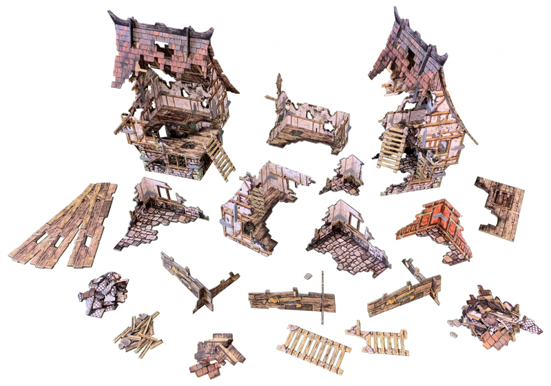 Battle Systems: Village Ruins Gaming Mat Battle Systems